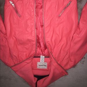 Body central faux leather bomber jacket